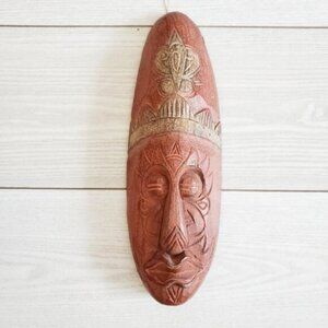 African Tribal Handcarved Wooden Vintage Terracotta Mask